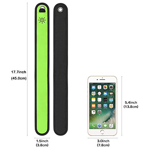 Higo LED Armband, Safety Lights for Running, Glow in the Dark Slap Bracelets - Perfect Gift for Men& Women, Boys& Girls, One Size Suit for All (Green 45cm)
