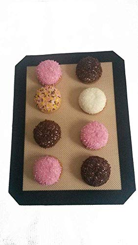 Songway Silicone Baking Mats Set, Reusable Baking Tray Sheet Liner, Non Stick, Washable, Heat-Resistant, FDA Approved, BPA Free Cooking Bakeware Mat for Cookie, Pastry, Roasting (Black)