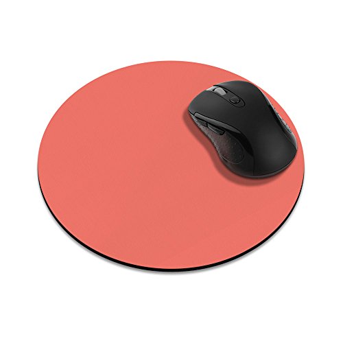 Non-Slip Round Mousepad, FINCIBO Solid Peach Blossom Pink Mouse Pad For Home, Office And Gaming Desk