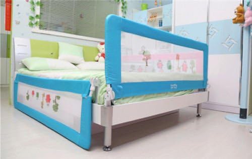 Barrieres De Lit Respirant Pour Lit Simple Barriere Lit Pliant Avec Rail De Securite Bleu 180 Cm Bebe Et Puericulture Myfinewedding Co Za