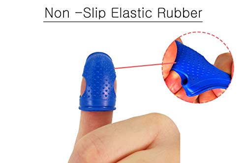 CLAIRLA - Rubber Fingers Tips Guard, Small Anti Slip Rubbers pad Gel, Thumb Paper Gripper for Your Paperwork, Cutting and Office Supplies tasks, Silicone Timble (S-Size)