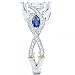 FENDINA Women's Infinity Rings Vintage Pear Cut CZ Twisting Cross Shank Bridal Engagement Wedding Halo Promise Eternity Rings (Gold-Plated-Base-Blue, 6)