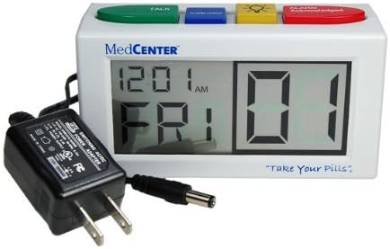 MedCenter 4 Alarm Talking Reminder Clock with AC Adapter 7095-1 by MedCenter