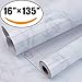 AROIC Marble Self Adhesive Paper 16" x 135"-Granite Gray/White Roll Kitchen countertop Cabinet Furniture is renovated Thick Waterproof PVC primary