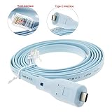 K KUMEED 6FT USB Type C to RJ45 Cisco Console Cable with FTDI Chip for Windows 10, 8, 7, Vista MAC Linux RS232