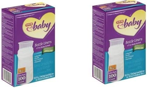 H‑E‑B Baby Ready‑Formed 4 OZ BPA Free. Phthalate‑Free. Collapsible. Flexible. Pre‑sterilized.Bottle Liners Value 100 Count (Pack of 2) Total 200