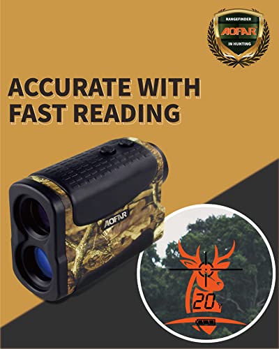 AOFAR HX-700N Hunting Range Finder 700 Yards Waterproof Archery Rangefinder for Bow Hunting with Range and Speed Mode, Free Battery, Carrying Case