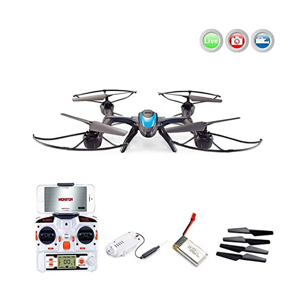 HOLY STONE FPV Drohne,DeeRC RC Quadrocopter mit Live Kamera 4 Channel 2.4GHz 6-Axis Gyro RTF Headless System