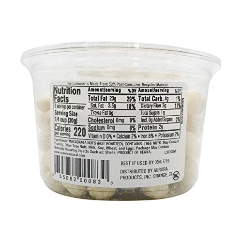 AURORA PRODUCTS MACADAMIA NUTS, RAW, 8 OZ