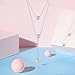 SHEGRACE 925 Sterling Silver Double Layered Necklace, with Three Round AAA Zircon Pendant, 16