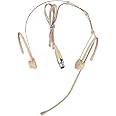 XGWTH Foldable Headset Microphone Condenser Omnidirectional Double Over Ear Earset Headworn Mic Compatible with AKG Wireless System Bodypack Transmitter with 1.2m Cable Mini XLR 3 Pin TA3F Plug