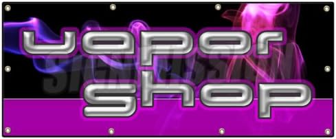 36"x96" Vapor Shop Banner Sign Pipes e-Liquid Flavor concentrates Nicotine