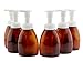 Cornucopia Brands Amber Foaming Soap Pump Dispensers (6-Pack); 250ml/8.5-Ounce Plastic Bottles with Foaming Liquid Soap Pumps