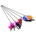 Freedi 4Pcs Cat Toys Artificial Feather Teaser Wand Toy with Bell Pet Funny Exerciser Interactive Play Feather Toys