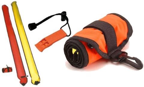 Performance Divers Scuba Diving 6 foot Surface Marker Signal Tube Oral Inflator (SMB) Two Tone