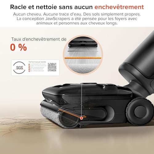 F25 ACE Pro Aspirateur Laveur sans Fil, 25000Pa, JetFoaming Anti-Taches, Brosse Anti-Emmêlement, Design 180° à Plat, Auto-Nettoyage Eau Chaude & Séchage, 60 Min