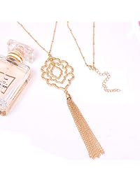 MOLOCH Collar largo para mujer minimalista geométrico círculo colgante collares Bohemia borla flecos collar conjunto declaración colgante