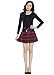 Tanming Women's A-Line Plaid Tartan Skirt Side Zipper (X-Small, Red)