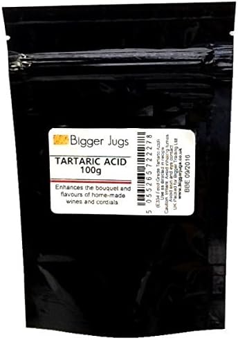 Tartaric Acid 100g Food Grade in Heavy Duty Resealable Pouch with Tamper Proof Seal for Making Cordials Jams, Preserves and Sweets