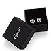 Caperci Sterling Silver Created Emerald Heart Shape Earrings Studs for Women - Valentines Day Gift to Her
