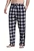 CYZ Men's 100% Cotton Super Soft Flannel Plaid Pajama Pants-BlackWhiteGingham-L