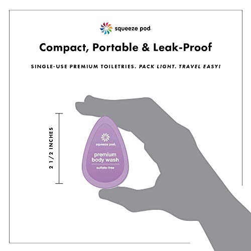 Squeeze Pod Travel Body Wash 10 Single Use Pods Sulfate Free, Leak