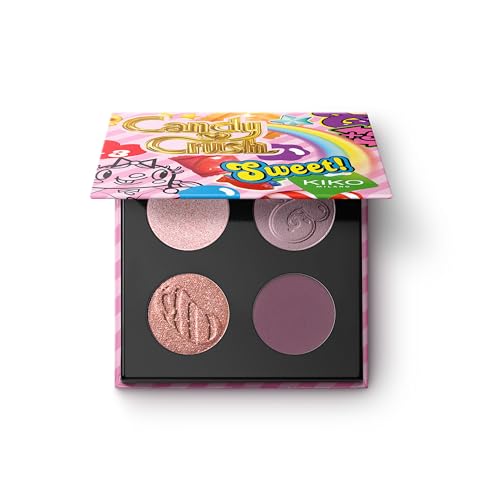 KIKO Milano Candy Crush™ Multi Finish Eyeshadow Palette 01, Palette With 4 Eyeshadows With Matte, Metallic And Shiny Finishes
