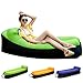 Inflatable Lounger Air Sofa Chair with U-shape neck pillow and handy storage bag for Camping&Hiking & Swimming pool to use as mattress (outdoor&indoor) (NEW Green Sofa)
