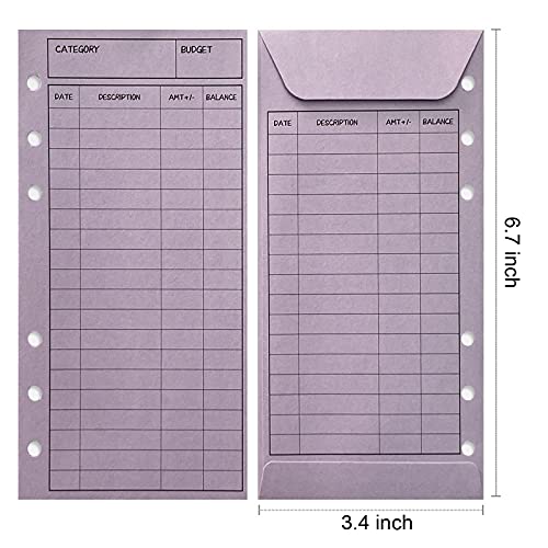 12 pcs Budget Envelopes with Punched Holes for A6 Binder Cash Envelope ...