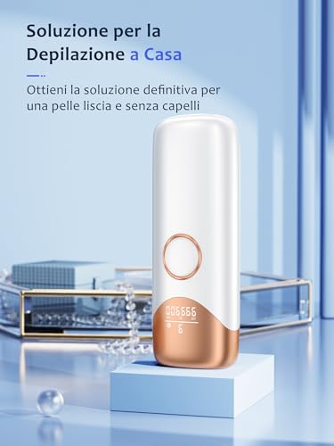 19.8J Pulsed Light Epilator with Cooling Function, 999900 Pulsed Light, Laser Epilator with 9 Energy Levels, Pulsed Light Epilator for Women and Men, Armpits, Face, Whole Body