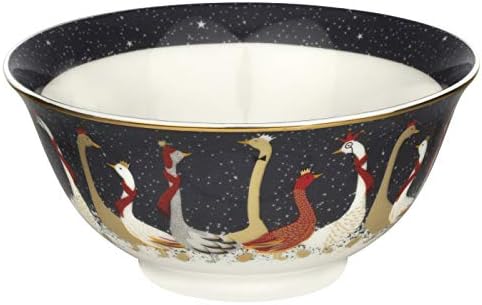 Sara Miller Christmas Geese 6" Candy Bowl 661011