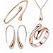 NYKKOLA Necklace Earring Ring Bangle Set for 4 Pcs