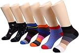 Marino Avenue Mens Ankle Socks - Funky Colorful Low Cut Sock For Men - Size 10-13 - Style 4-6 Pack