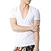 Zbrandy Men Deep V Neck T-Shirts Men Tshirts Vneck Tees White Size L