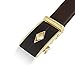 Men's Imperial Ratchet Leather Dress Belt (gold diamond w/ black leather)
