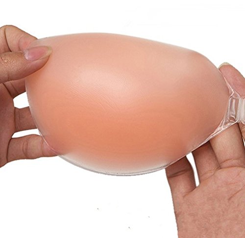 Sealike Self Adhesive Soft Silicone Invisible Push Up Bra Cleavage Enhancer Enhancement with Adjustable Transparent Straps (B)