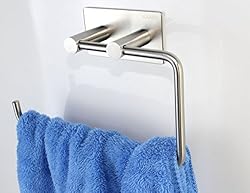 See Xogolo Bathroom Lavatory Towel Holder, 3M Self Adhesive Towel Ring, SUS304 Stainless Steel Wall Mount, Brushed Finished Details