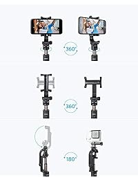Anker   Palo de selfie Bluetooth extensible y trípode con mando a distancia inalámbrico para iPhone XR XS X 8 8 Plus 7 7 Plus Se 6S 6 6 Plus, Galaxy S9 S8 S7 S6, Android, GoPro, cámaras DLSR, más