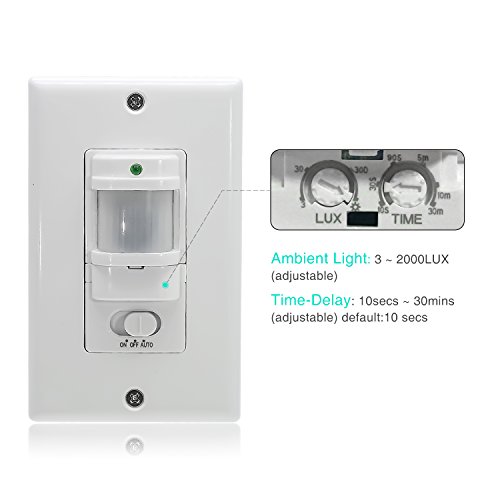 Sensky BS033C Motion Sensor Light Switch, Occupancy Sensor Switch，White (Neutral Wire Required) - Thumbnail 4
