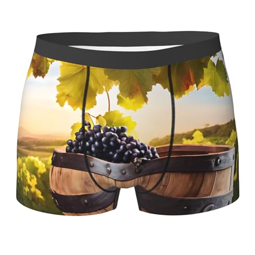 SYHEART Red Wine Print Men'S Boxer Briefs With Elastic Comfort Fit Design For All-Day Wear
