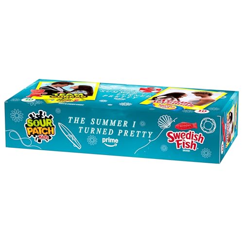 SOUR PATCH KIDS AND SWEDISH FISH MINI THE SUMMER I TURNED PRETTY SOFT & CHEWY CANDY VARIETY PACK, BULK CANDY, 20 SNACK PACKS