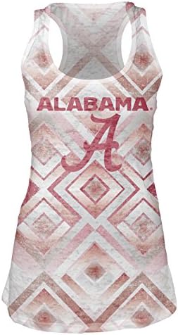NCAA Alabama Crimson Tide Women's Sublimated Burnout Tank Top, Medium, White
