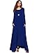 MakeMeChic Women's Long Sleeve Casual Loose Pocket Maxi Long Party Dress Blue L