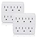 Maxxima 6 Grounded Outlet Wall Plug Adapter, Wall Tap Splitter, Outlet Extender, Turn 2 Outlets Into 6 (Pack of 2)