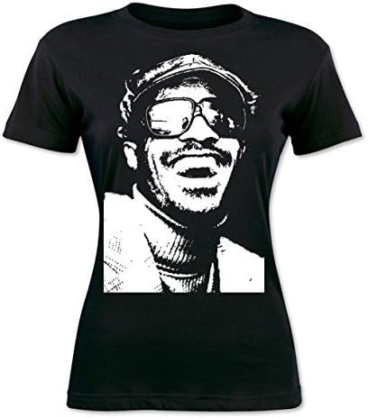 Custom Kingdom Womens Stevie Wonder T-Shirt (Medium, Black)