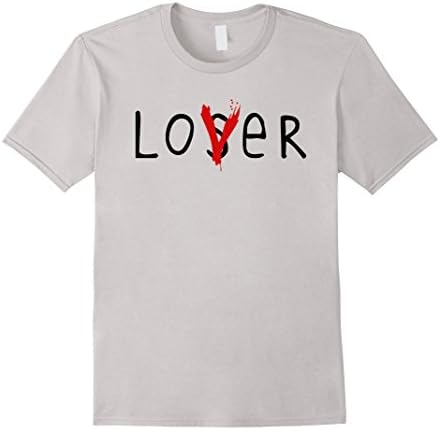 Mens Lover Loser TShirt - Halloween Tee - Horror Club 3XL Silver