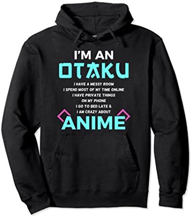 Unisex I'm an Otaku Anime Lover Gift Hoodie 2XL Black