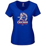 Chicago Baseball Fans. The Curse Ends Championship Ladies V-Neck T-Shirt (Sm-2X)