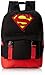 Superman Men's Rucksack Backpack with Distressed Screen Print, Black, One Size