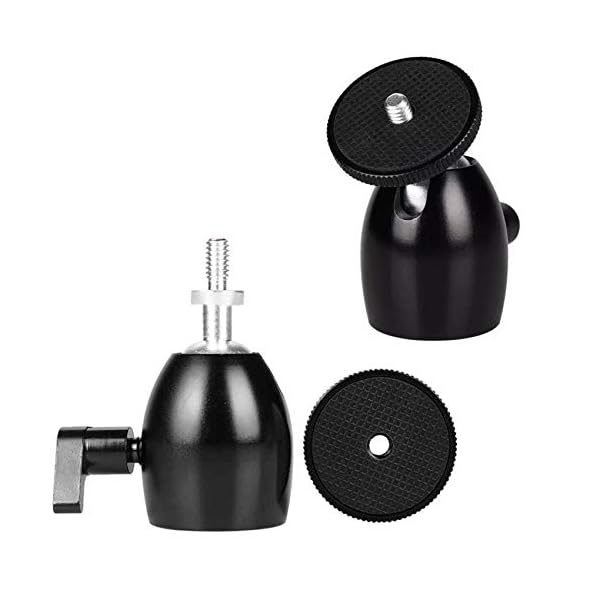 Kamerastativ Kugelkopf Flexibel Verstellbar Stativköpfe, 2 Stück Universal Kamera Stativkopf, mit 1/4" und 3/8" Nuss, für die meisten von DSLR/SLR Kamera Stativ, LCD-Monitor, Blitz Licht Halter usw